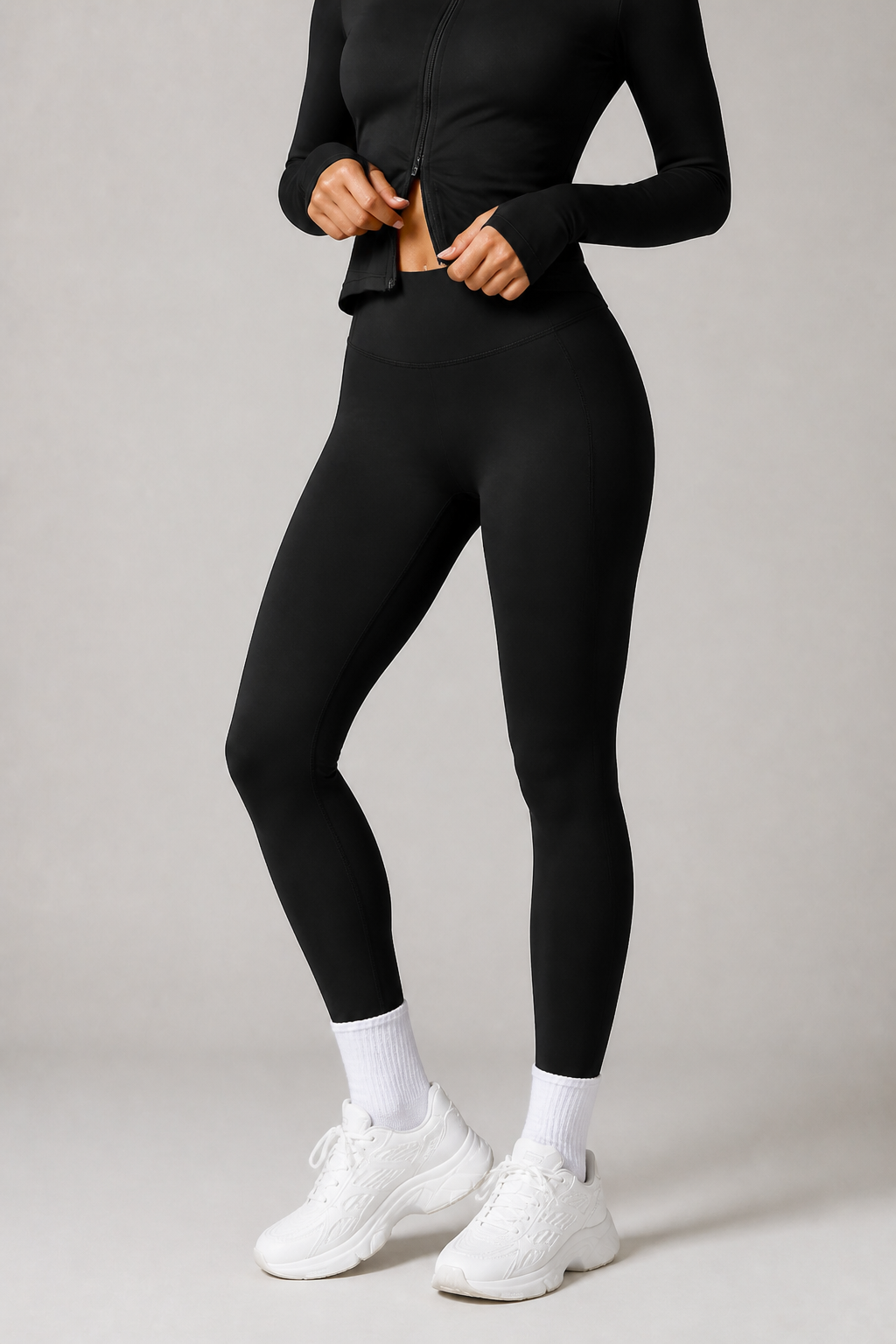 Aura Second-Skin Leggings in Jet Black, product view 4 | color:jet black