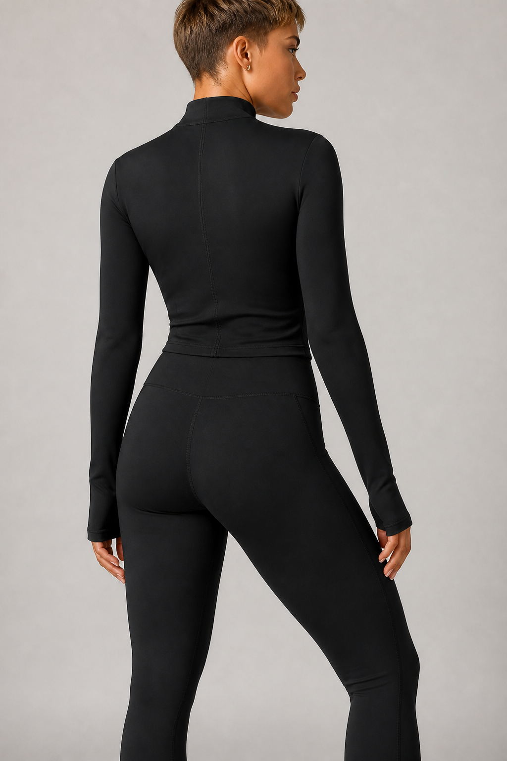 Aura Second-Skin Leggings in Jet Black, product view 6 | color:jet black