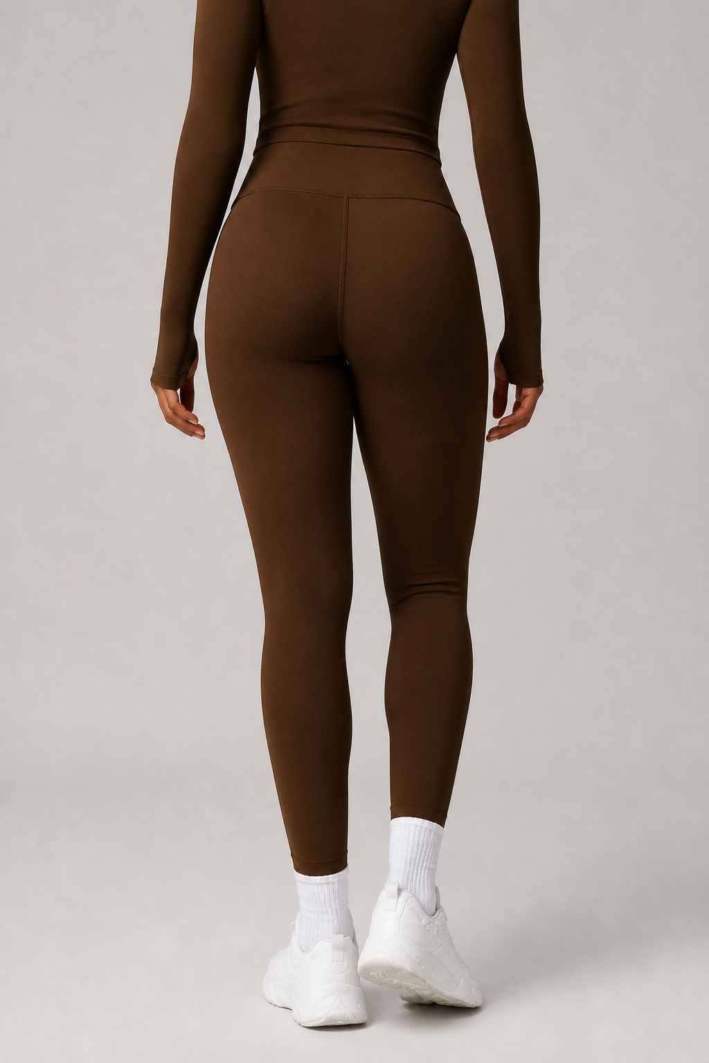 Aura Second-Skin Leggings in Dark Chocolate, product view 6 | color:chocolate
