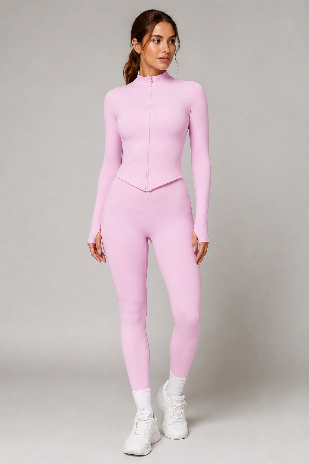 Aura Second-Skin Leggings in Blush Pink, product view 1 | color:blush
