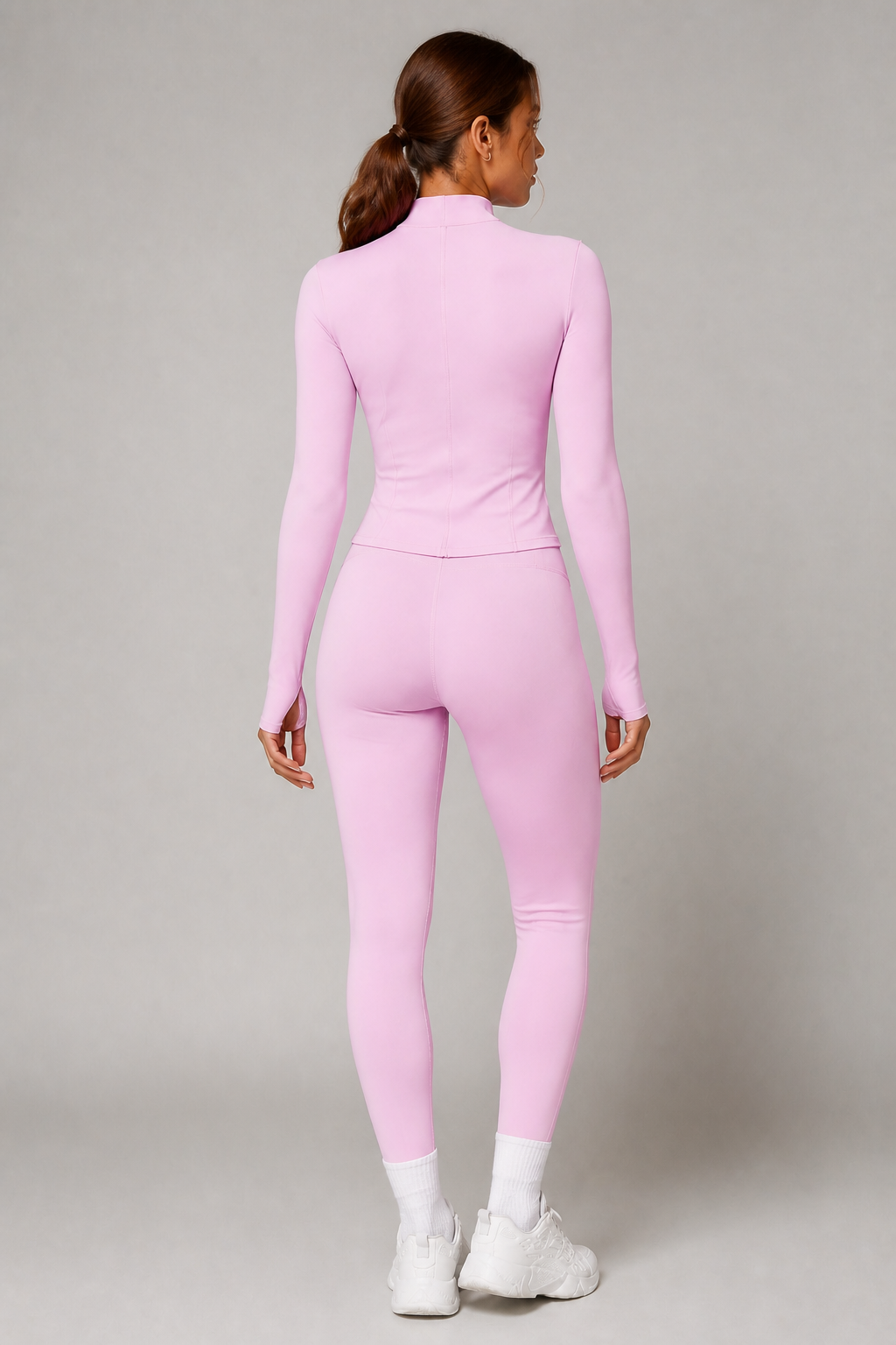 Aura Second-Skin Leggings in Blush Pink, product view 6 | color:blush