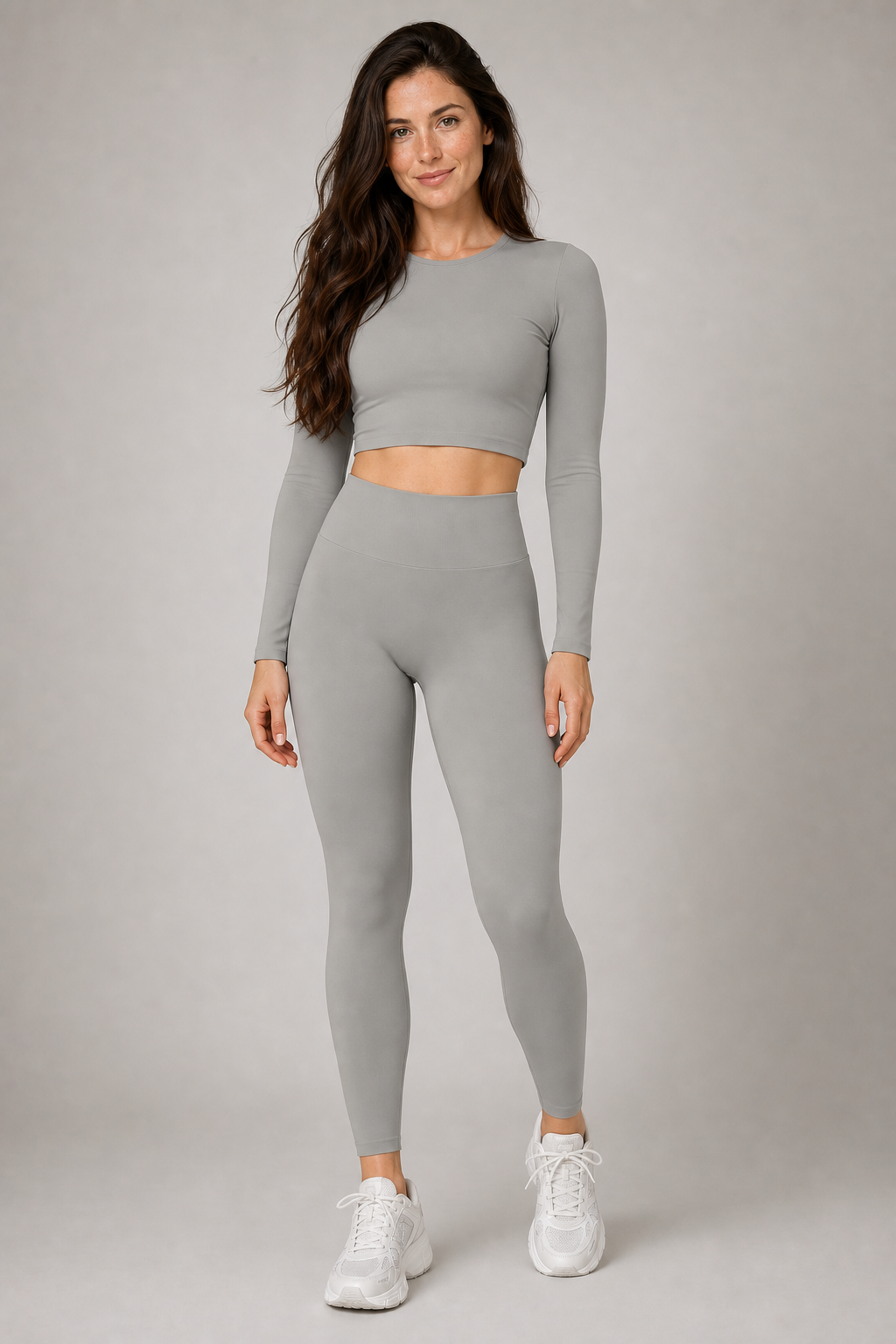 Aura Sculpt Leggings in Gray — exclusive model 13, view 01 | color:gray
