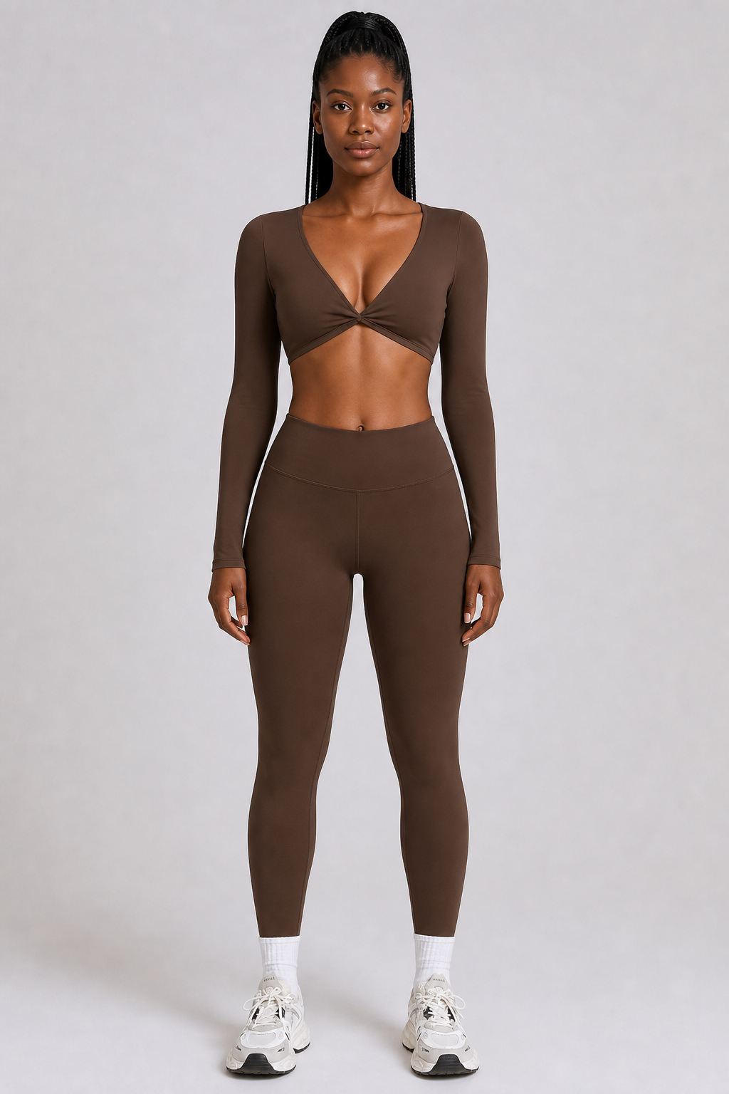 Aura Sculpt Leggings in Chocolate Brown, product view 1 | archived-session:chocolate