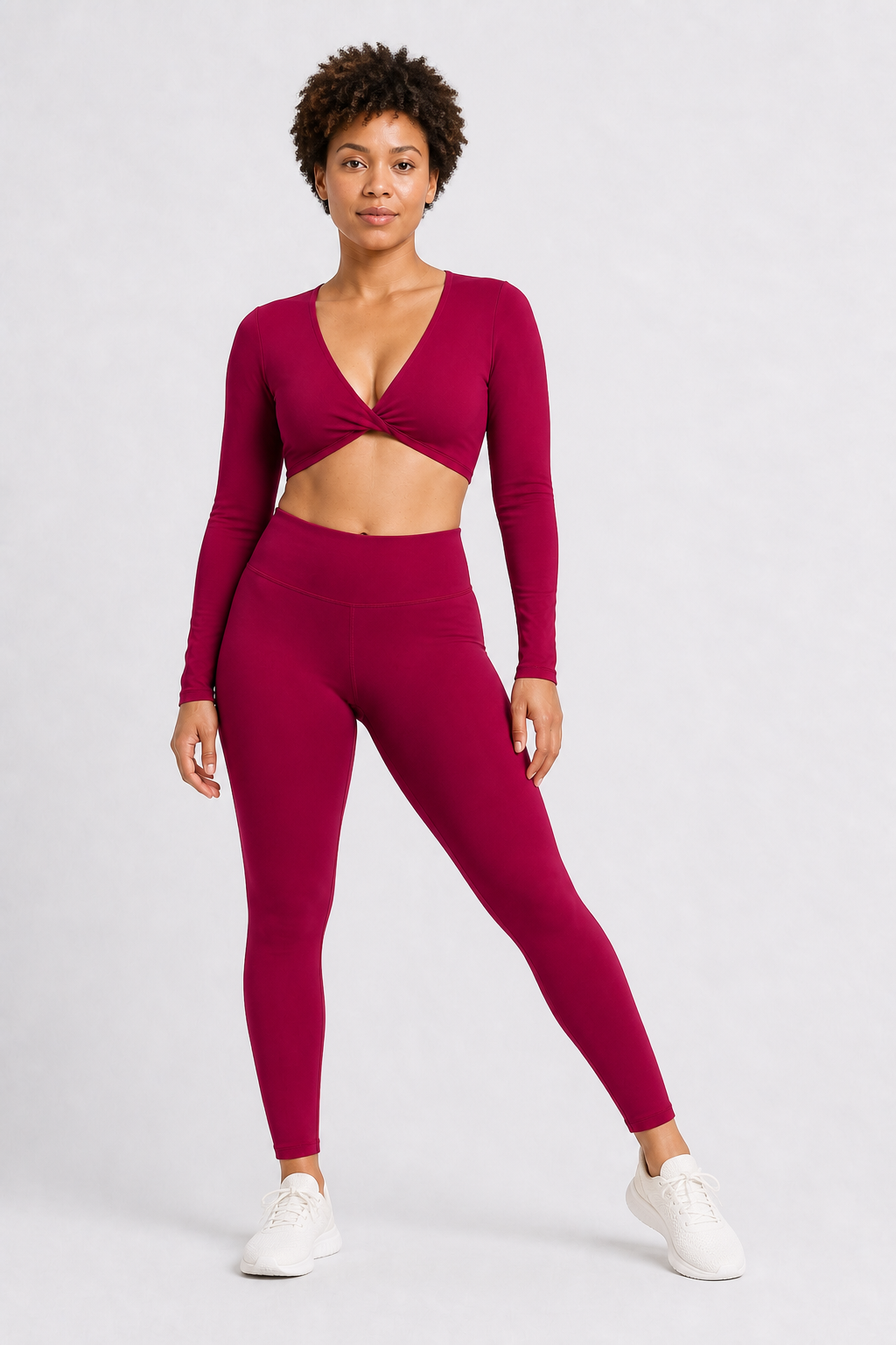 Aura Sculpt Leggings in Deep Red, product view 1 | color:berry