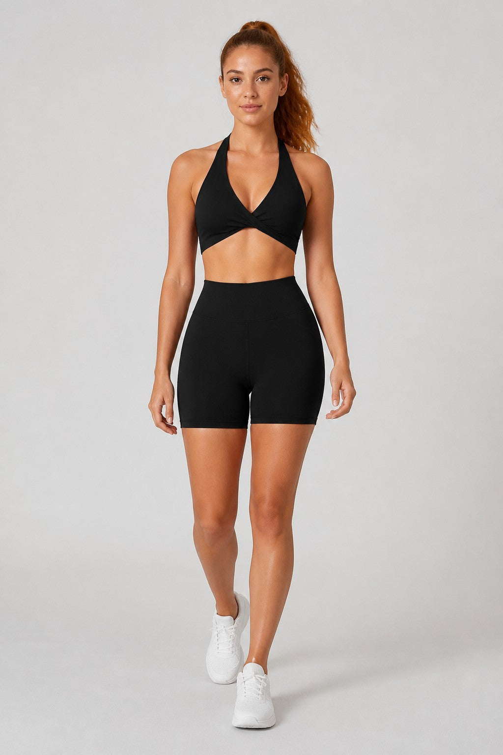 Aura Contour Bike Shorts in Jet Black, product view 1 | color:jet black