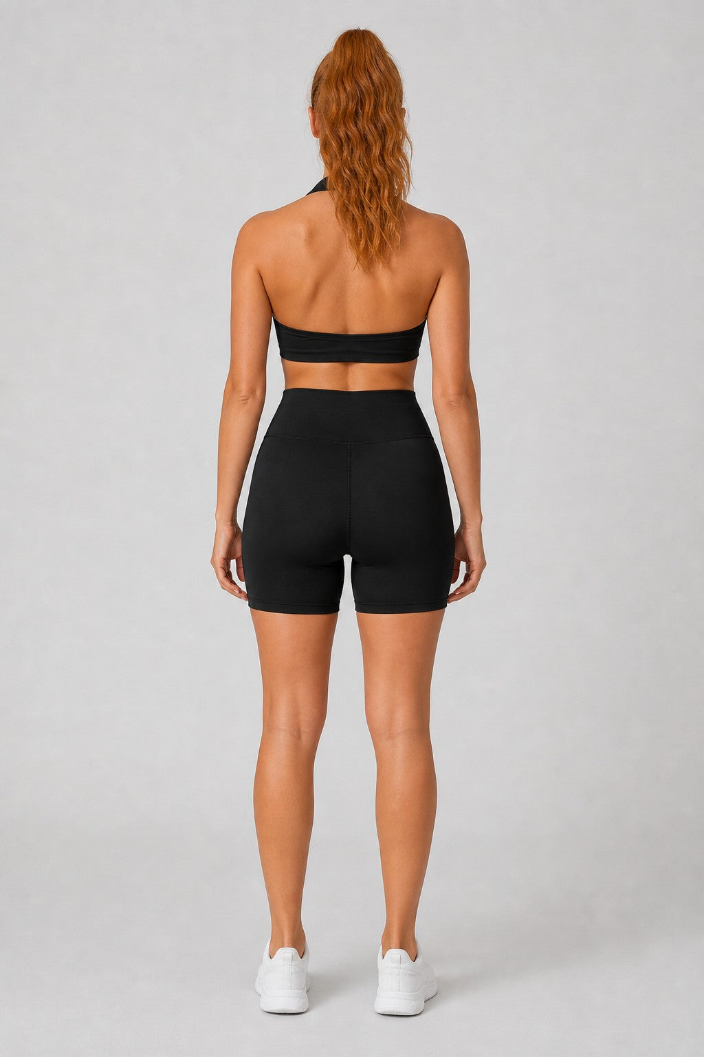 Aura Contour Bike Shorts in Jet Black, product view 3 | color:jet black