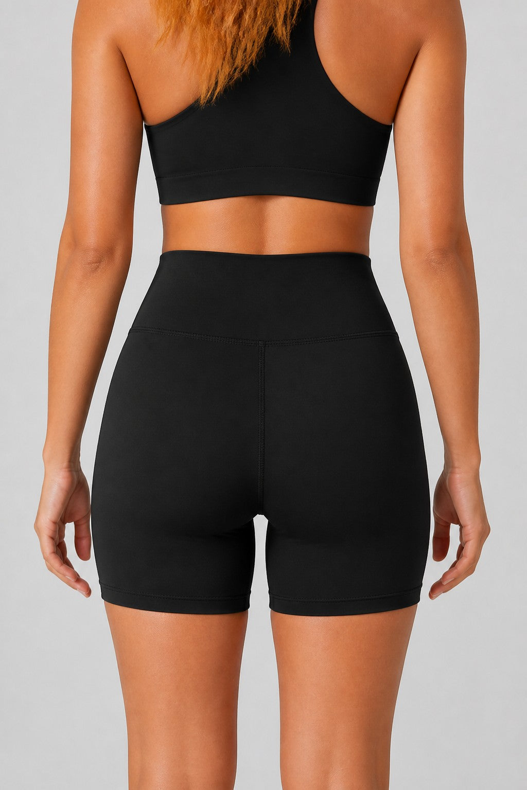 Aura Contour Bike Shorts in Jet Black, product view 6 | color:jet black