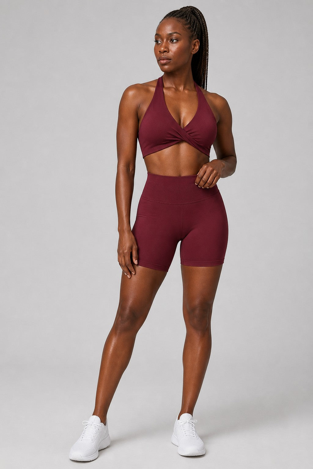 Aura Contour Bike Shorts in Dark Chocolate, product view 1 | archived-session:chocolate