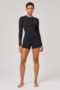 Aura Second-Skin Shorts in Jet Black, product view 1 | color:jet black