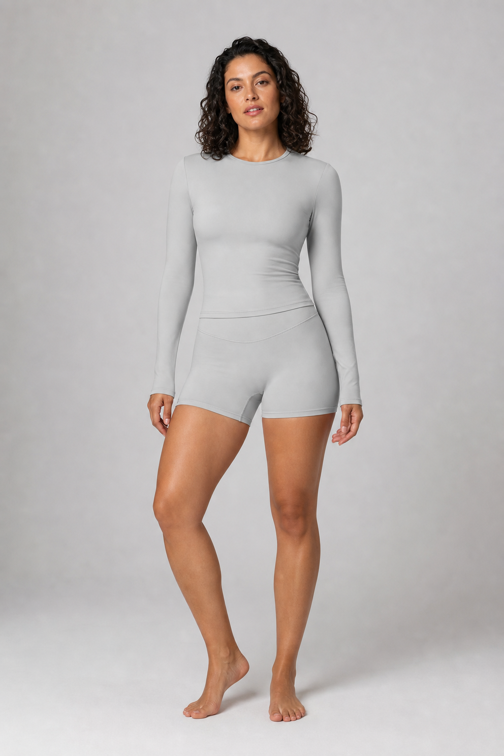 Aura Second-Skin Shorts in Charcoal, product view 1 | color:black