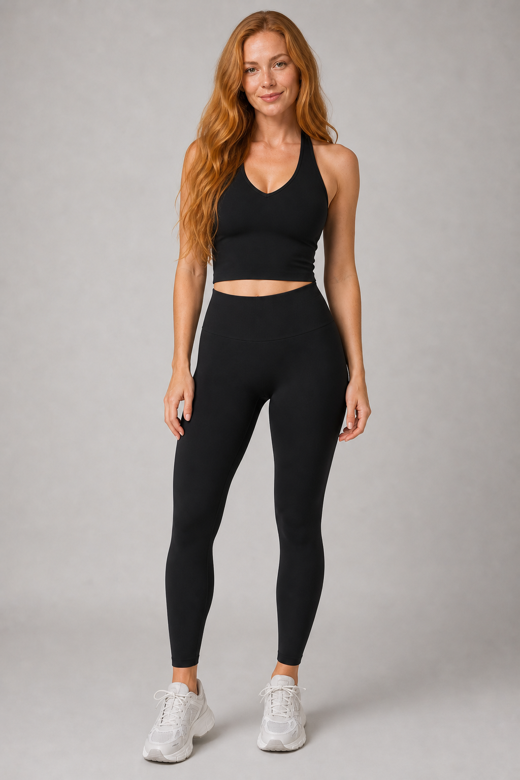 Motion Soft-Contour Leggings in Jet Black — exclusive model 10, view 01 | color:jet black