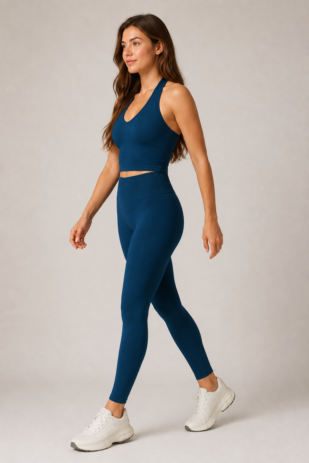 Motion Soft-Contour Leggings in Navy Blue — model 9, view 02 | color:navy blue