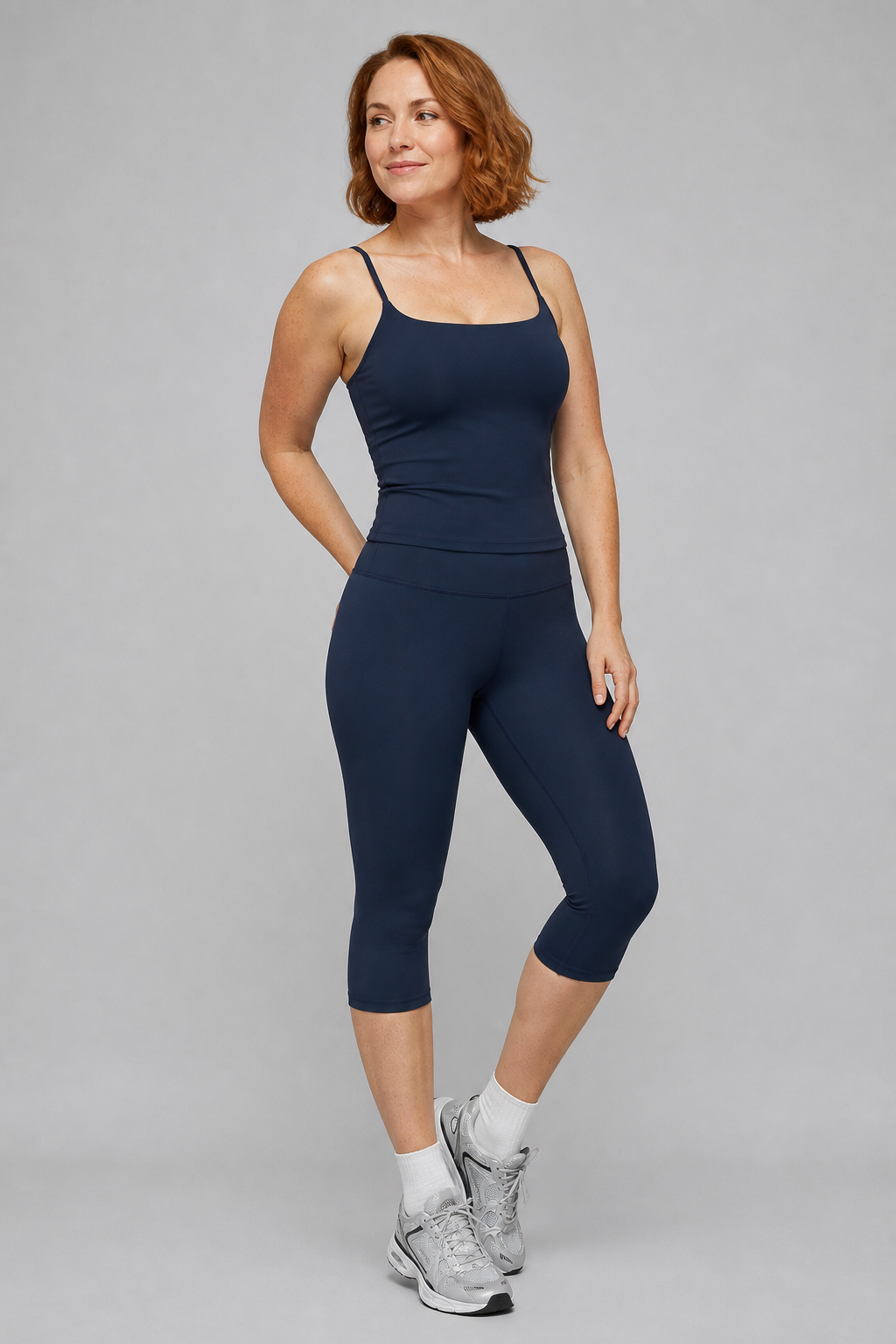 Aura Minimal Cami in Jet Black — model view 1 | color:jet black
