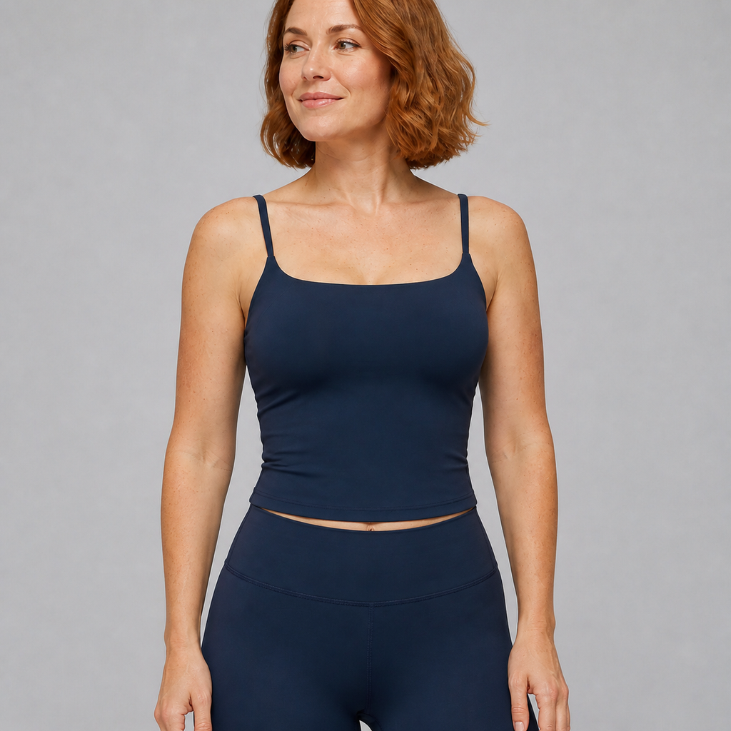 Aura Minimal Cami in Jet Black — model view 5 | color:jet black