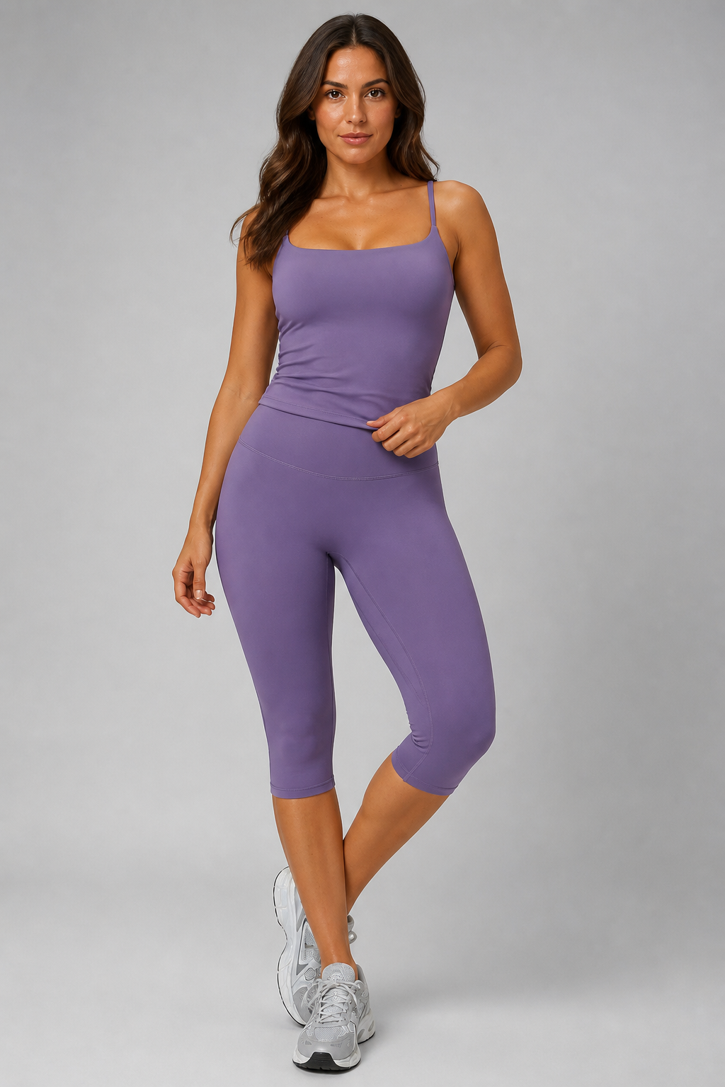 Aura Minimal Cami in Dusty Mauve — model view 1 | color:mauve