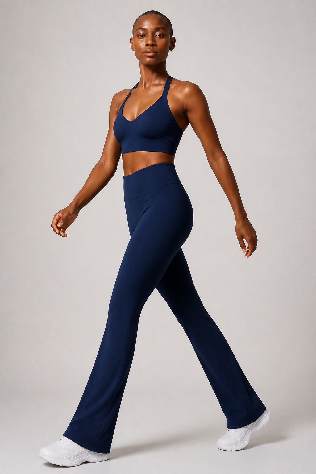 Aura Sculpt Flare Leggings in Jet Black — model view 2 | color:jet black