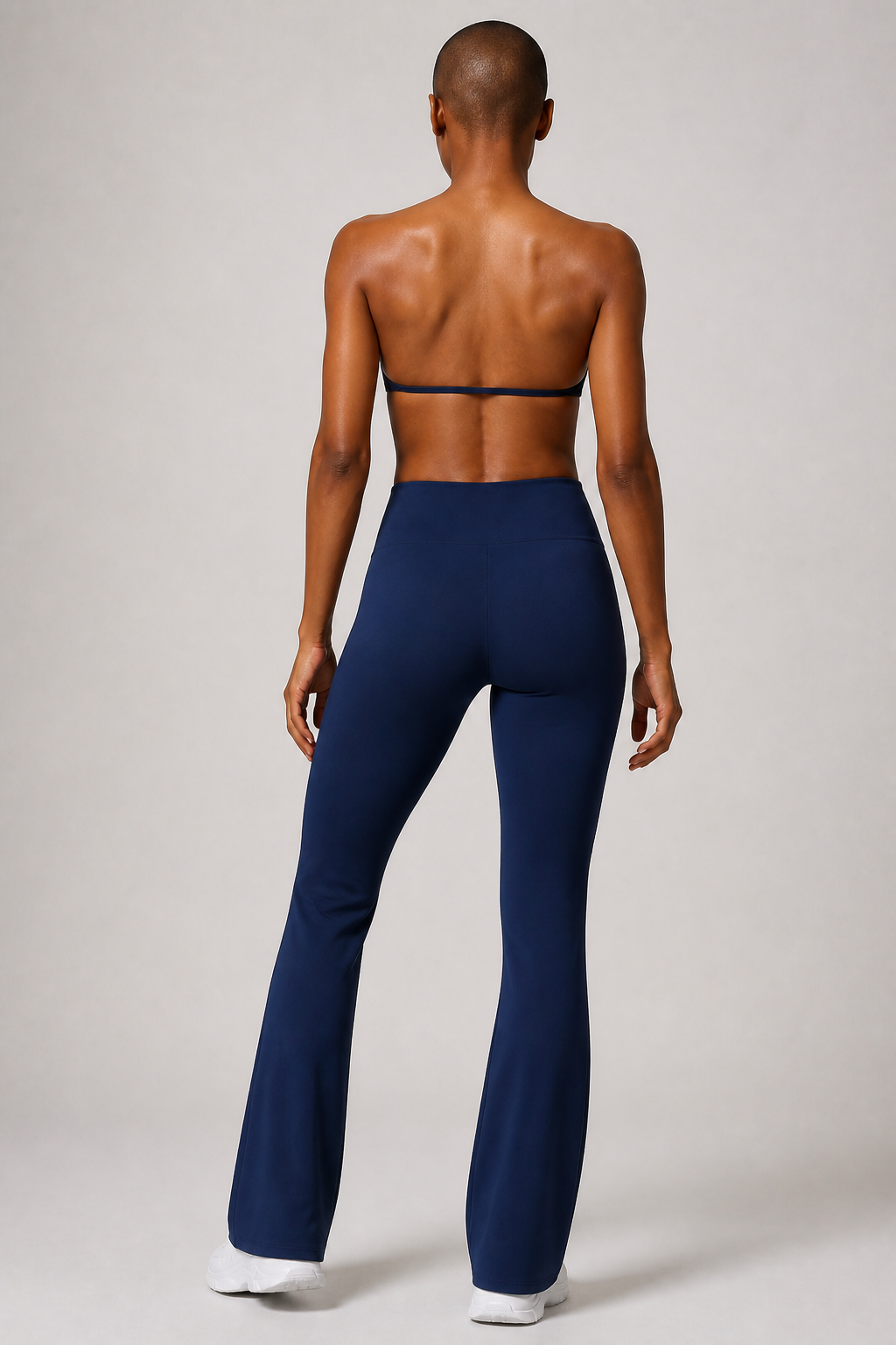 Aura Sculpt Flare Leggings in Jet Black — model view 3 | color:jet black