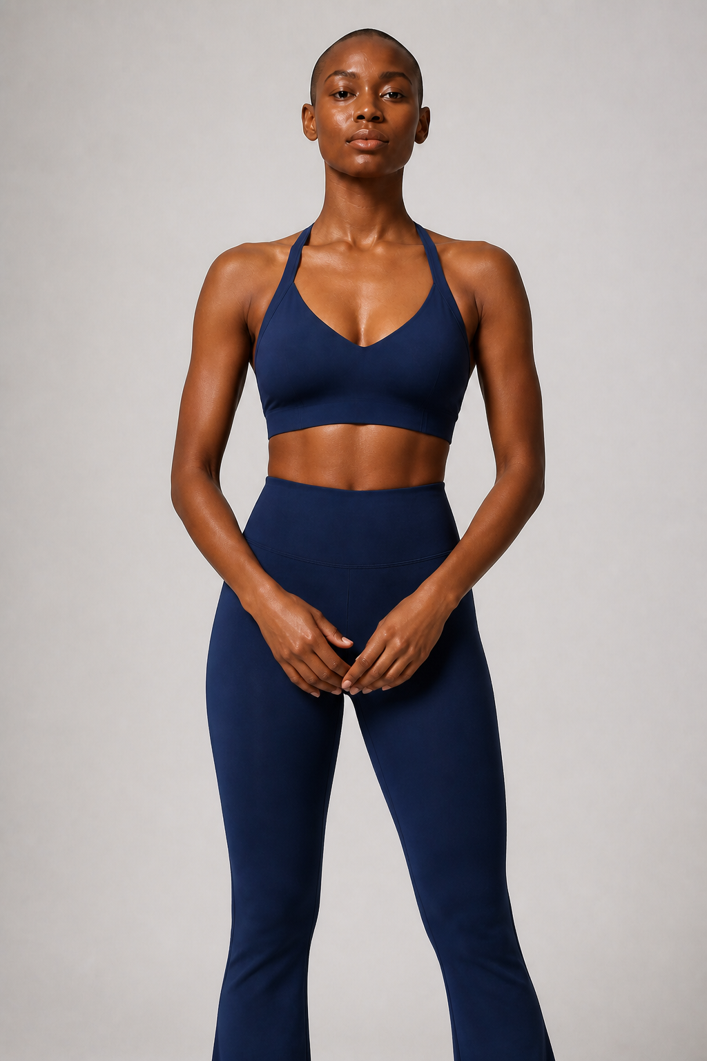 Aura Sculpt Flare Leggings in Jet Black — model view 4 | color:jet black