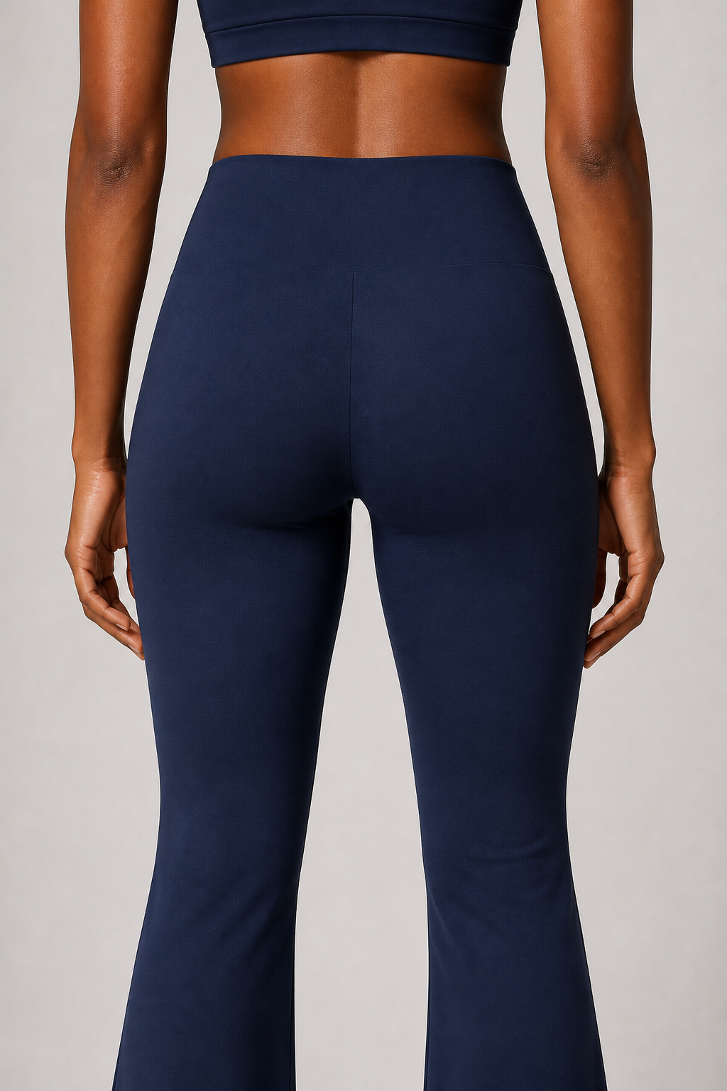 Aura Sculpt Flare Leggings in Jet Black — model view 6 | color:jet black