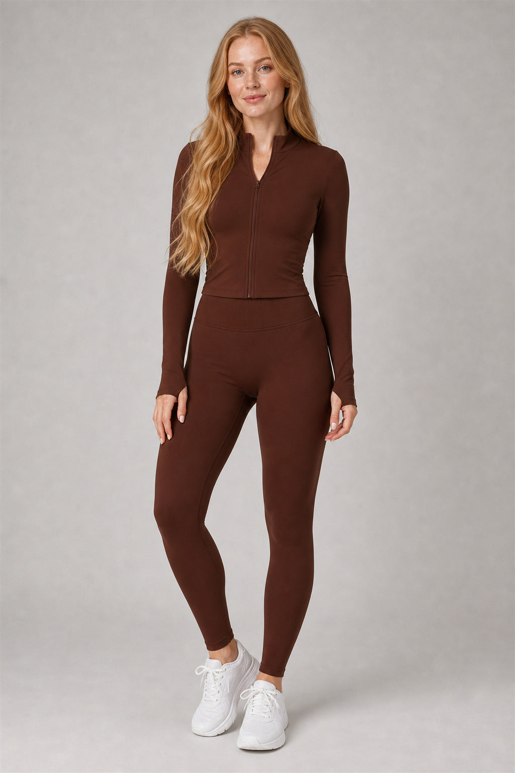 Motion™ Lift-Contour Leggings — Chocolate — DCK7655 — Generated model hero