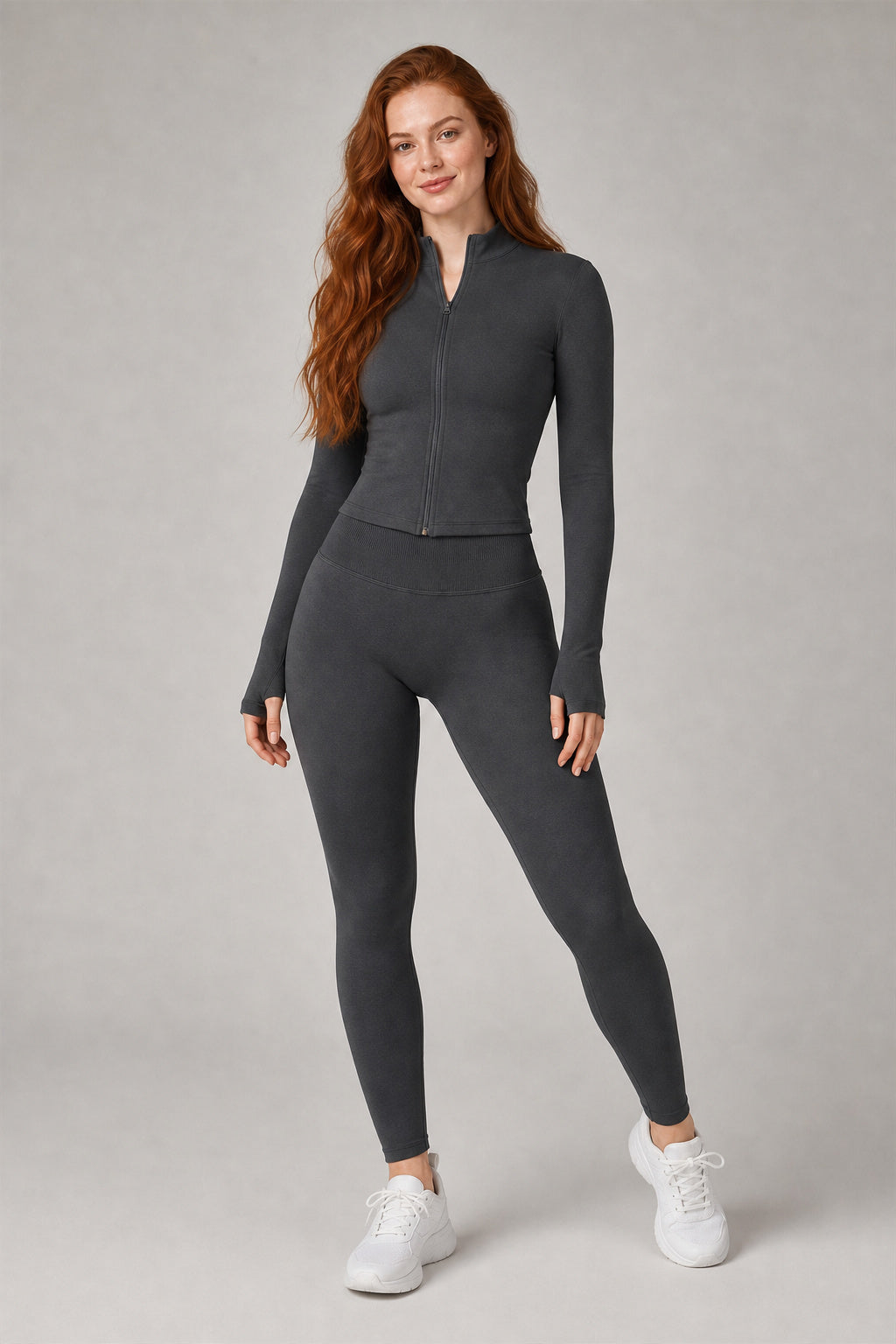 Motion™ Lift-Contour Leggings — Dark Heather Gray — DCK7655 — Generated model hero