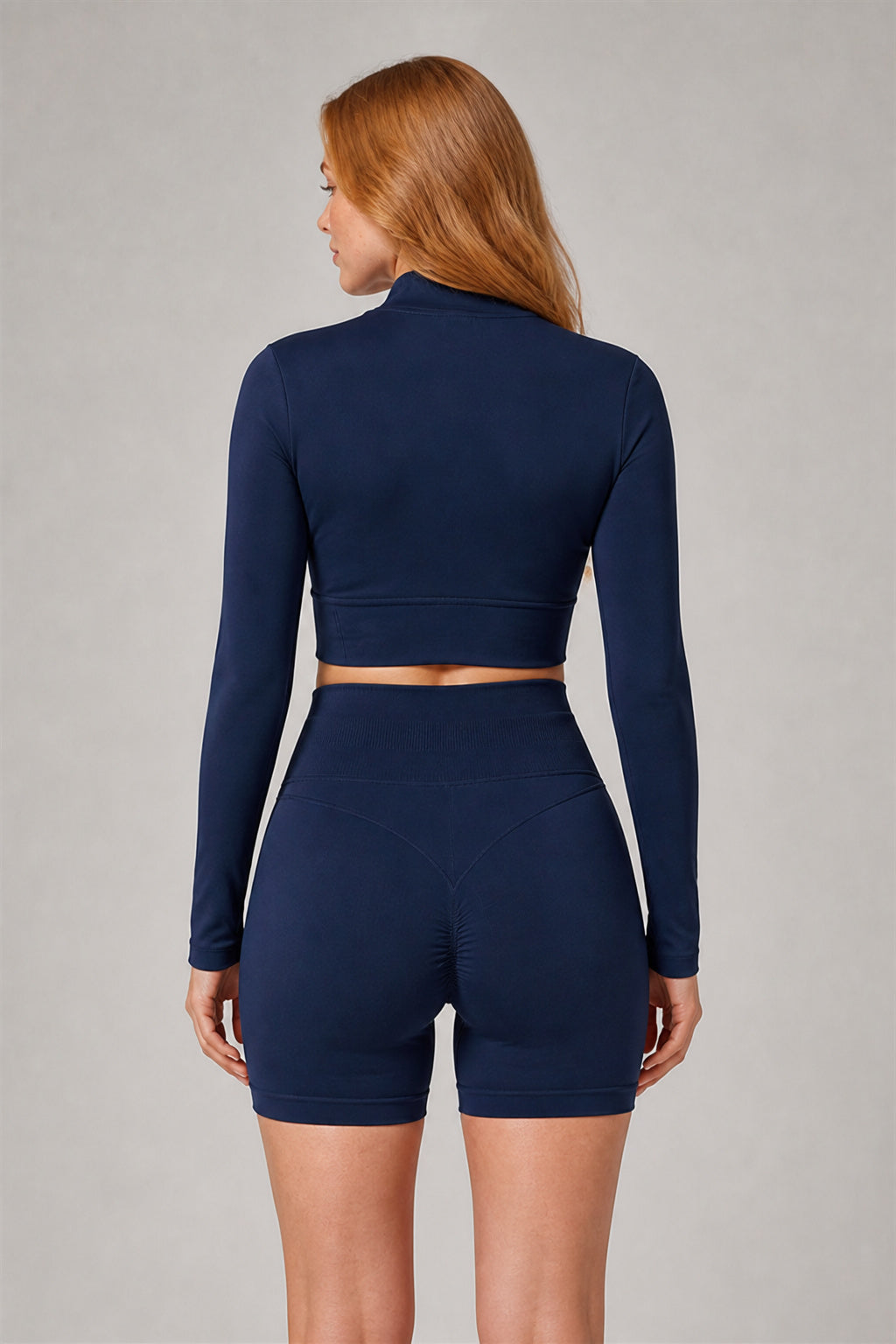 Motion™ Lift-Contour Shorts — Navy Blue — DDK7655 — Generated model 06_destination_detail_rear