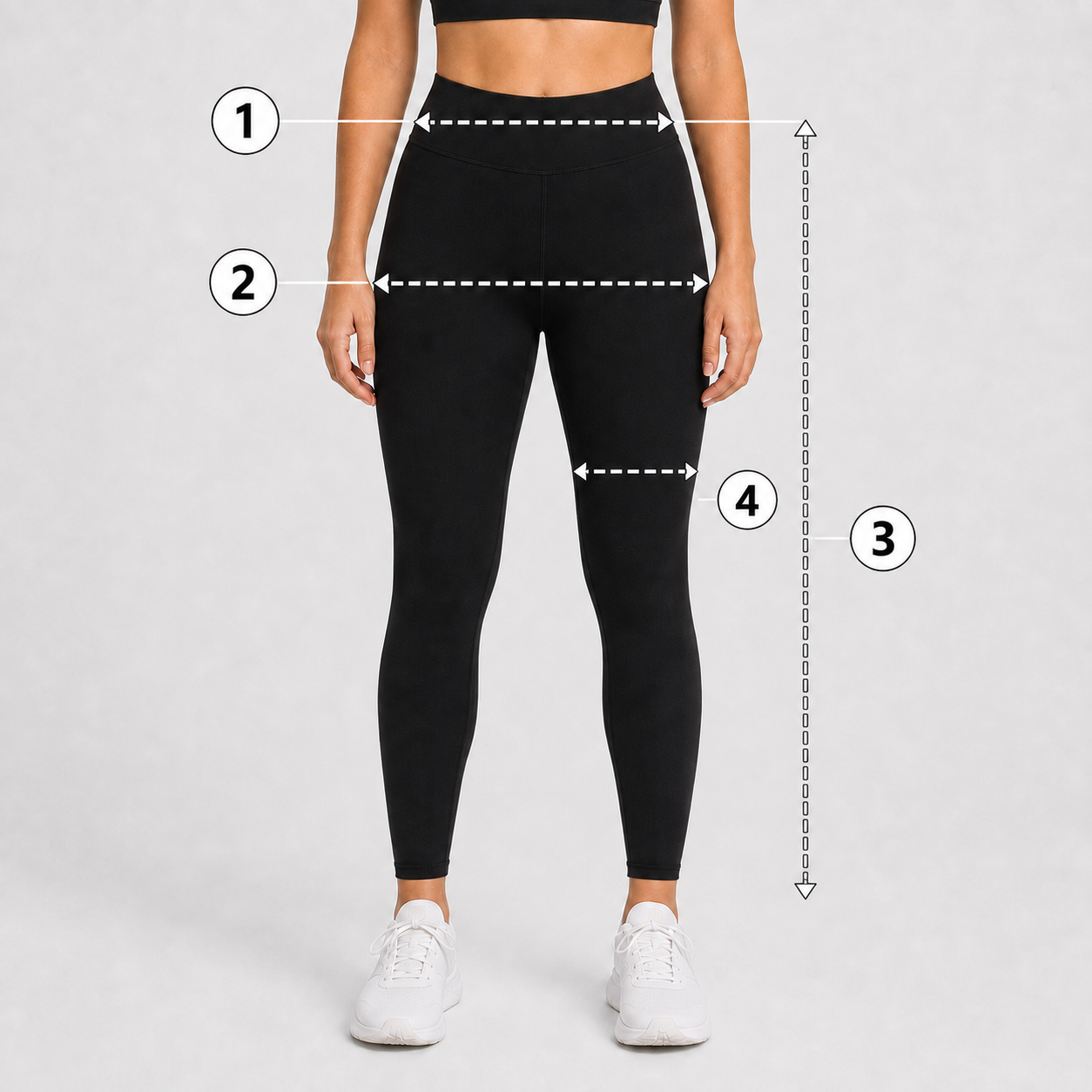How to measure for Form High-Waist Hold Leggings: waist width, hip width, garment length and thigh width